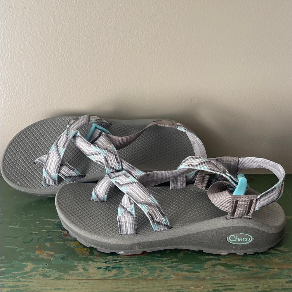 Chaco Gray and Light Blue Outdoor Sandals